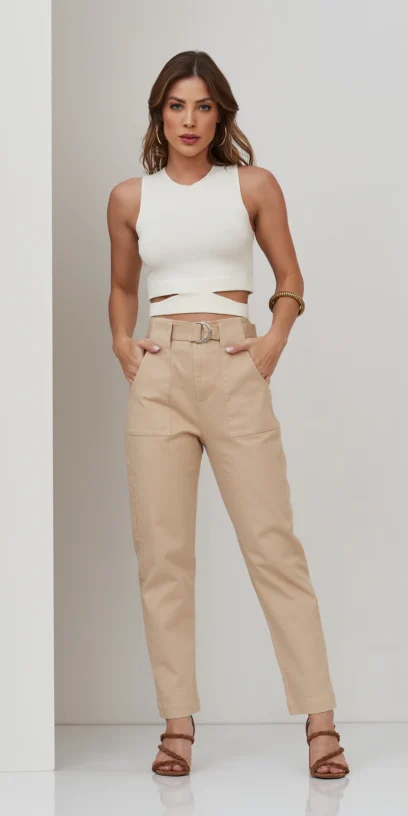 CROPPED TRICOT TIRA CINTURA