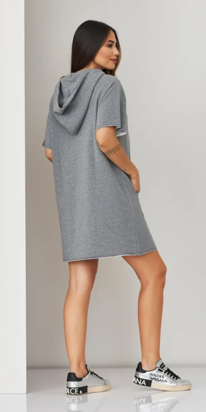VESTIDO DE MOLETINHO MESCLA COM ZIPER