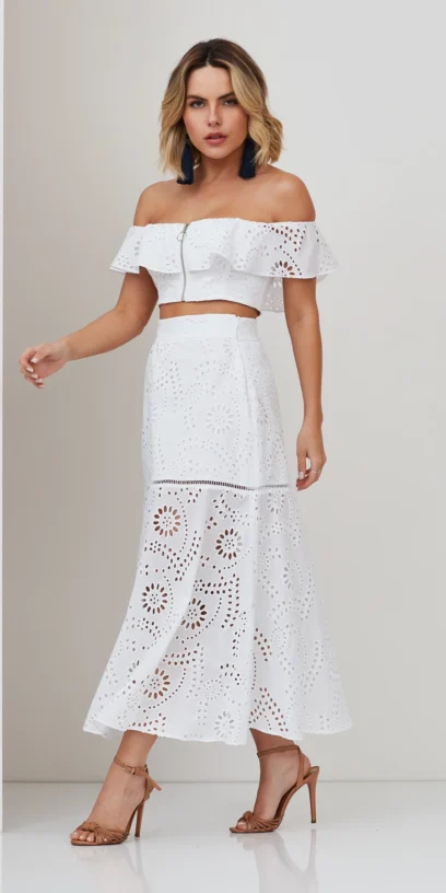 CROPPED DE LAISE OMBRO A OMBRO COM ZÍPER FRONTAL
