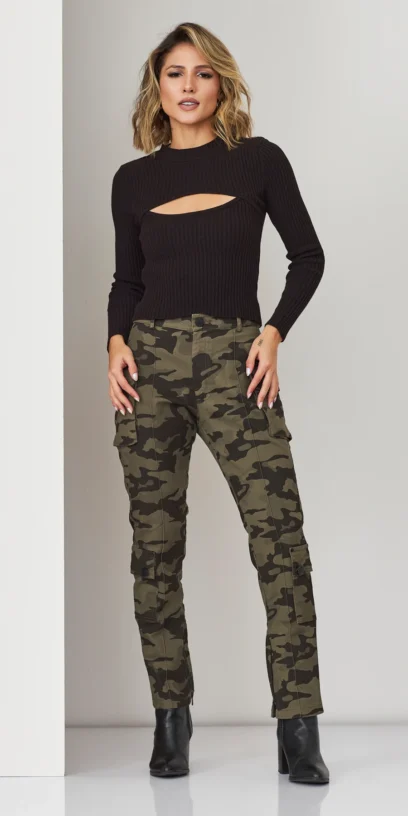 CALÇA DE SARJA CAMUFLADA