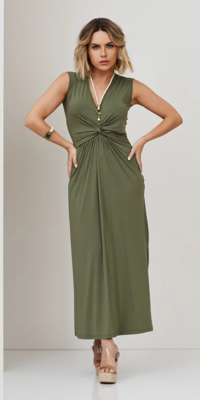 VESTIDO DE MALHA LONGO