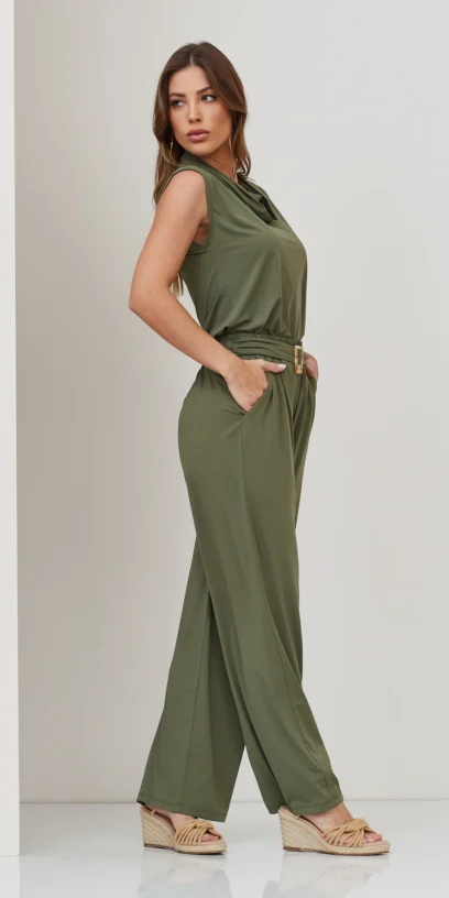 CALÇA DE MALHA COM FIVELA