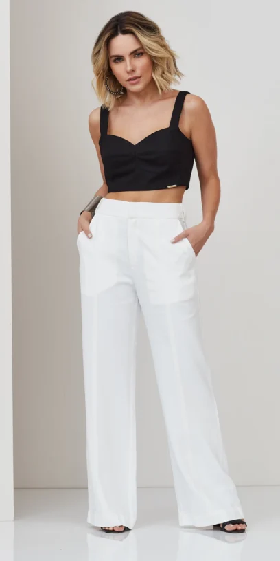 CROPPED DE LINHO ESTRUTURADO