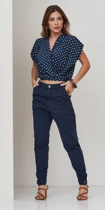BLUSA DE MALHA TRANSPASSADA ESTAMPA POÁS