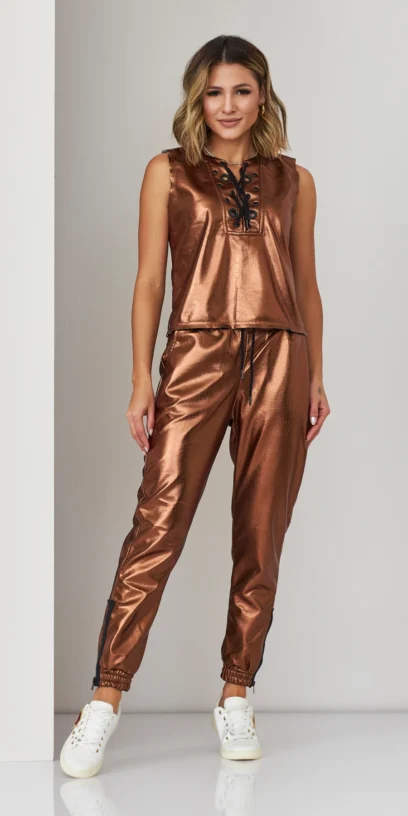 CALÇA DE MOLETOM METALIZADO