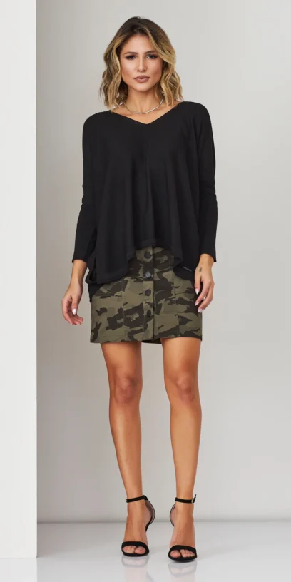 BLUSA TRICOT MODAL AMPLA DECOTE V