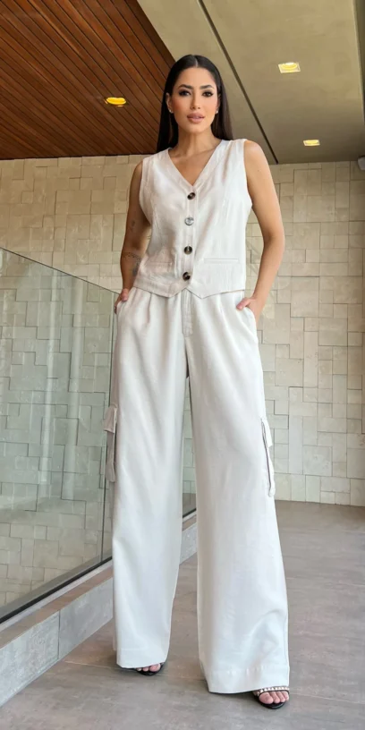 CALÇA PANTALONA BOLSOS CARGO