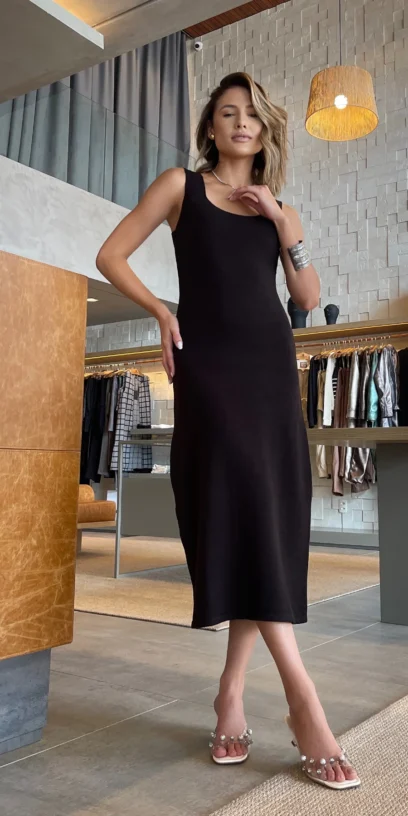 VESTIDO MIDI TRICOT MODAL