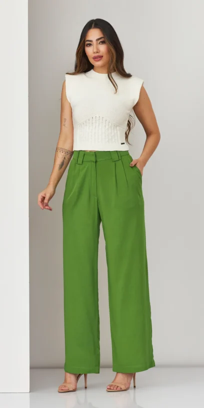 CALÇA DE VISCOSE DETALHE CÓS