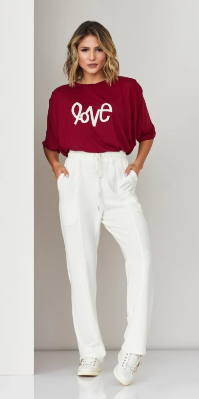 T SHIRT LOVE COM BORDADO