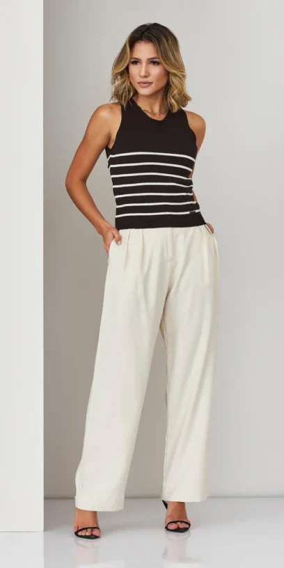 REGATA TRICOT MODAL LISTRADA