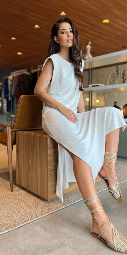 VESTIDO MIDI MATELASSÊ CAVAS