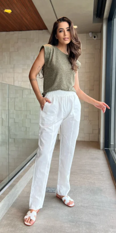 CALÇA SKYNNY ELÁSTICO CÓS