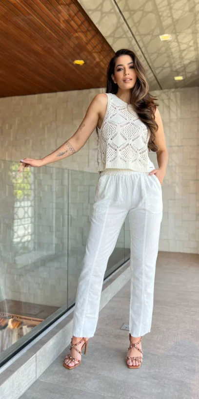 REGATA TRICOT RENDADA CROCHET