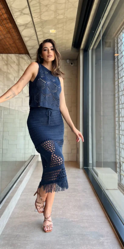 REGATA TRICOT RENDADA CROCHET