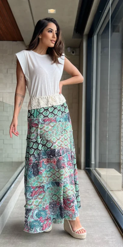 SAIA COM CÓS DE CROCHET