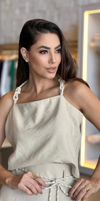 BLUSA COM ALÇAS DE CORDÃO