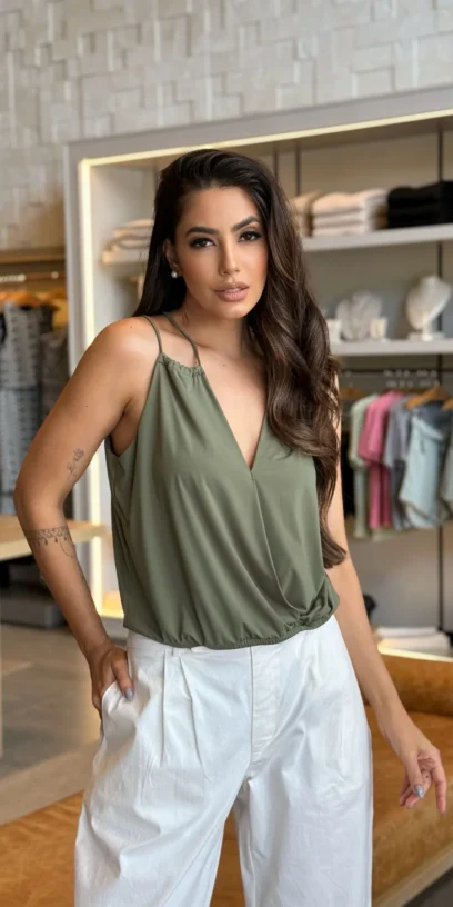 BLUSA TRANSPASSE DE MALHA