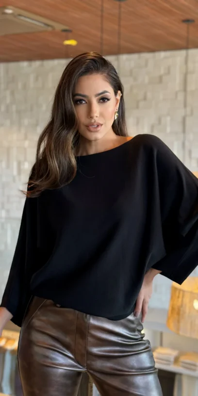 BLUSA TRICOT MODAL AMPLA MORCEGO