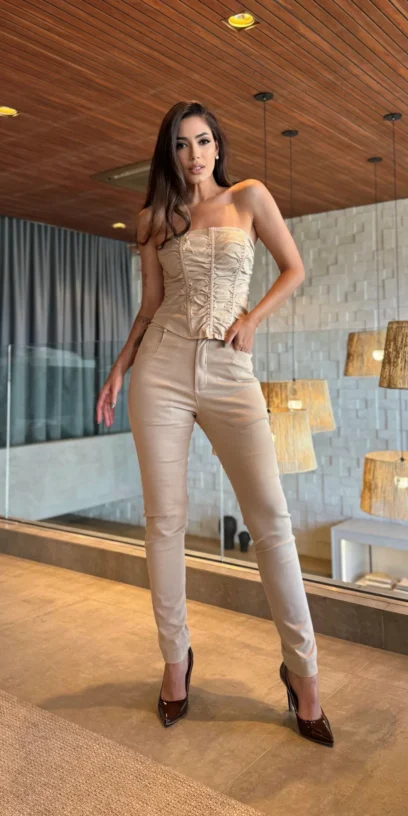 CALÇA SUPER SKINNY DE SARJA