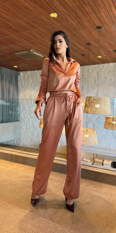 CALÇA CETIM PEACH FUZZ