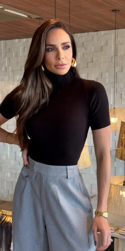 T-SHIRT TRICOT MODAL GOLA ROLE
