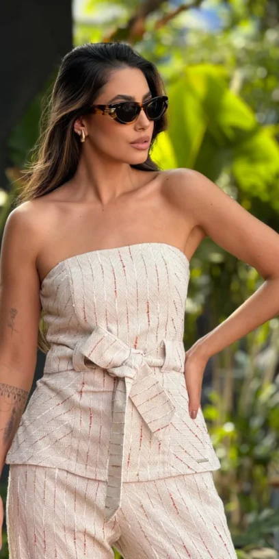 BLUSA TOMARA QUE CAIA LINHO LISTRADO
