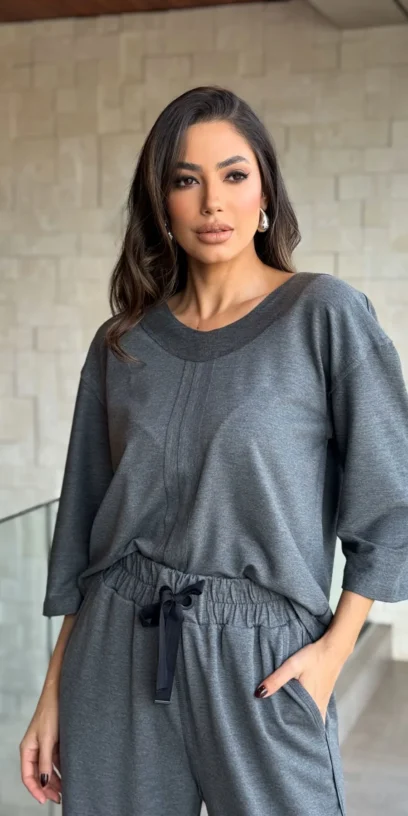 BLUSA MOLETINHO AMPLA A FIO