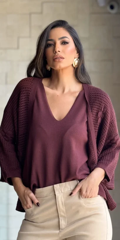BLUSA TRICOT AMPLA DECOTE V