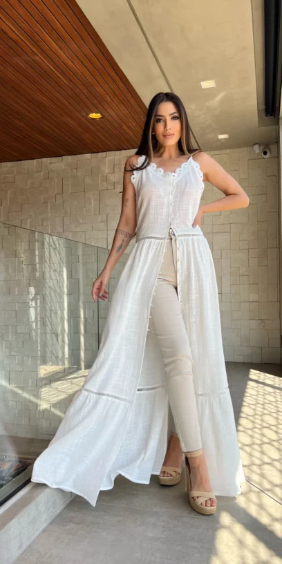 TUNICA DE ALGODÃO COM RENDA