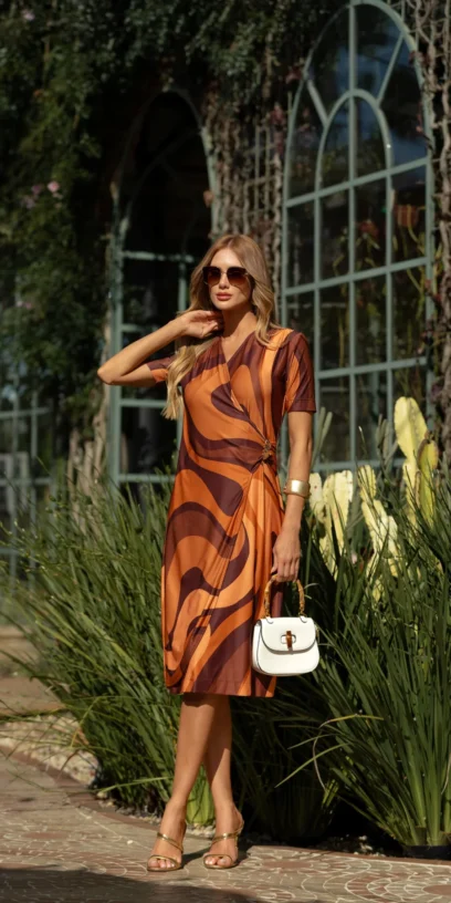 VESTIDO DE MALHA TRANSPASSE DETALHE METAL