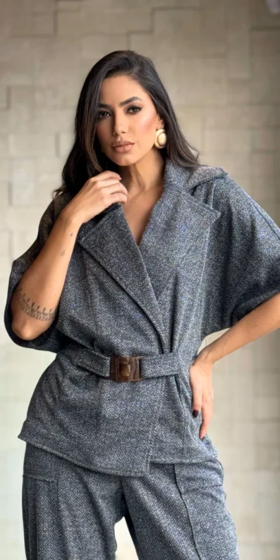 KIMONO MALHA LUREX CHEVRON
