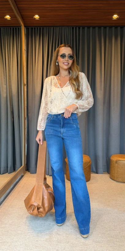 CALÇA JEANS FLARE