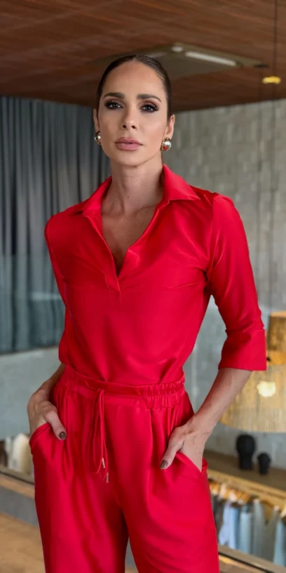 CAMISA CETIM SALSA RED
